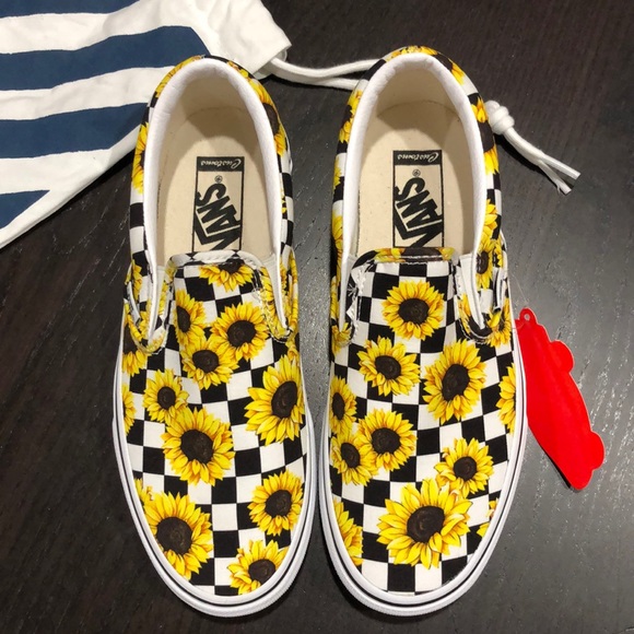 vans checkerboard sunflower